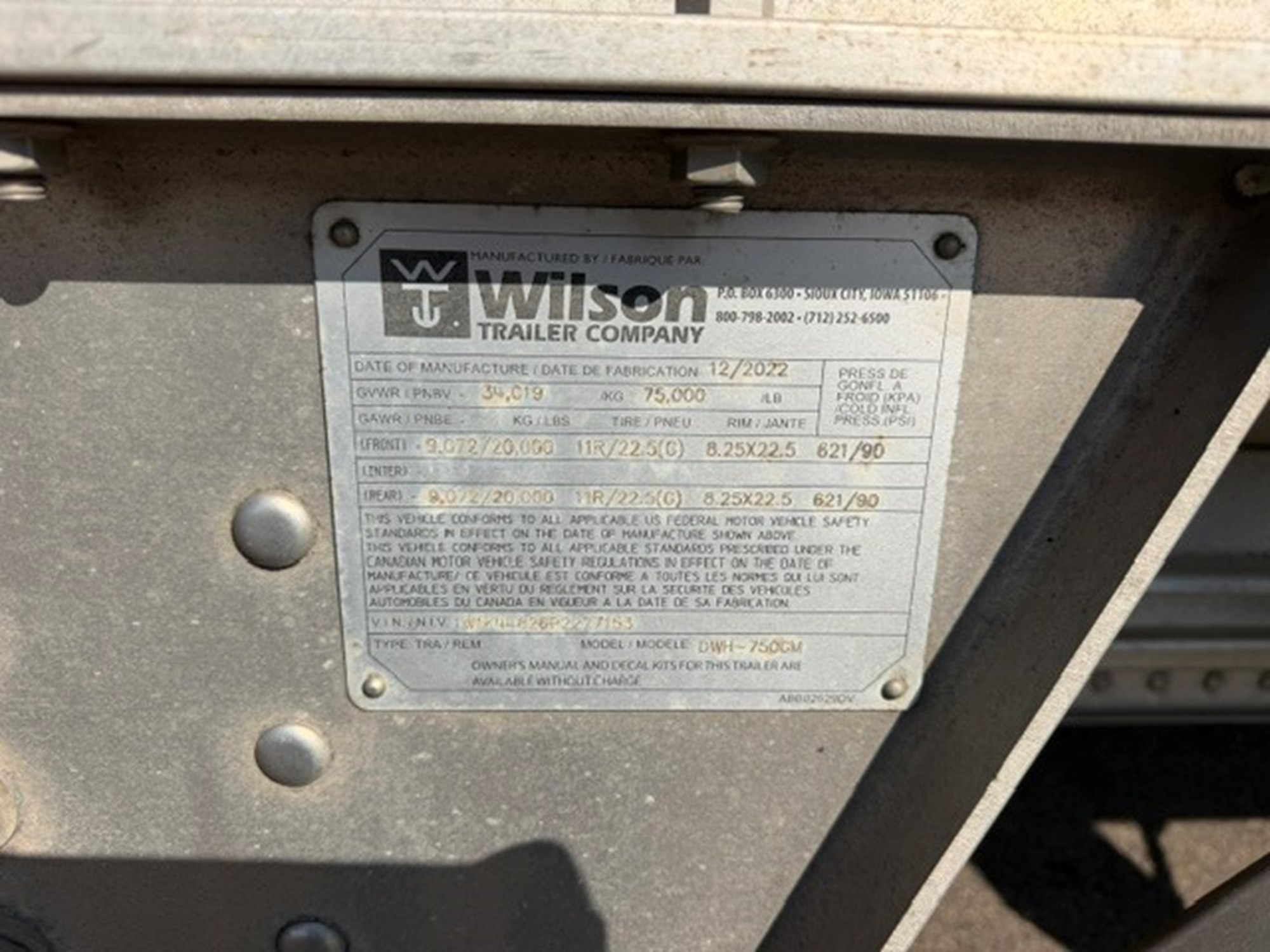 2023 WILSON HOPPER UP2277153-11 2023 WILSON HOPPER UP2277153-11